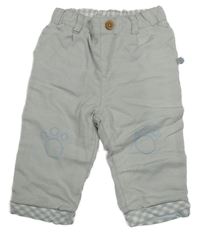 Světlešedé zateplené kalhoty s tlapkami