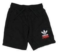 Černé teplákové kraťasy s logem Adidas