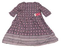 Nové - Tmavorůžovo-růžové vzorované lehké šaty Nutmeg