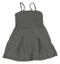 Šedo-černé kostkované šaty C&A