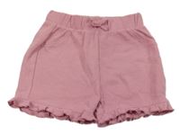 Starorůžové žebrované kraťasy s kanýry Dopodopo
