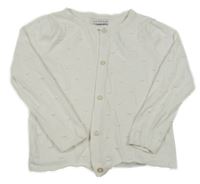 Bílý puntíkatý propínací svetr Primark