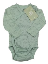 Nové - Zelené zavinovací body se zvířaty H&M