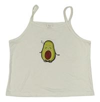 Bílý crop top s avokádem Shein