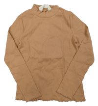 Hnědé žebrované triko H&M