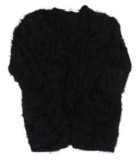 Černý chlupatý svetrový cardigan H&M