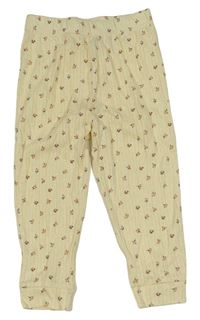 Smetanové vzorované květované pyžamové kalhoty Next