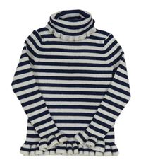 Bílo-tmavomodrý pruhovaný pletený rolák Primark