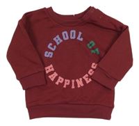 Vínová mikina s nápisy Primark