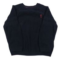 Tmavomodrý svetr s výšivkou Next