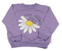 Fialová mikina s květem 