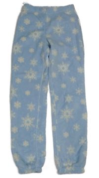 Světlemodré chlupaté pyžamové kalhoty s vločkami H&M