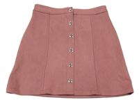 Růžová semišová propínací sukně Primark