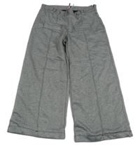 Šedo-černé vzorované podšité flare crop kalhoty s kapsami orchestra