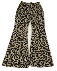 Hnědo-černé leopardí flare legíny shein