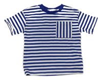 Modro-bílé pruhované tričko s kapsou H&M