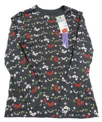 Nové - tmavošedé pyžamové triko s barevnými ovladači Primark