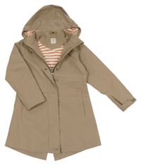 Hnědá šusťáková jarní parka s kapucí Tchibo