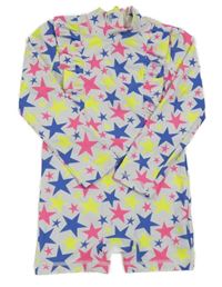 Bílo-barevný UV overal s hvězdami Mothercare