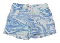 Bílo-modré vzorované teplákové kraťasy H&M