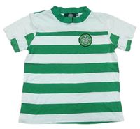 Bílo-zelené pruhované tričko s logem - Celtic 