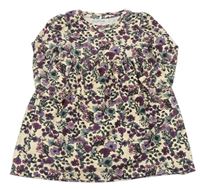 Krémovo-fialové květované šaty Name it