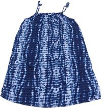 Tmavomodré batikované lehké šaty Next