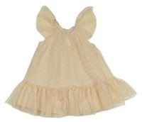 Smetanové tylové třpytivé šaty H&M
