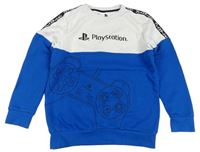 Bílo-tmavomodrá mikina - PlayStation