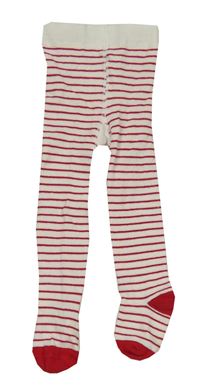 Bílo-červené pruhované punčocháče Mothercare