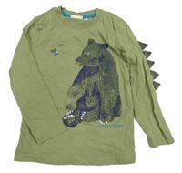 Khaki triko s medvědem a ostny Kids