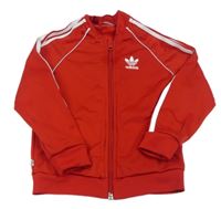 Červená propínací sportovní mikina s logem Adidas
