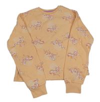 Meruňková crop mikina s jednorožci Dunnes 