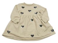 Béžové teplákové šaty se srdíčky F&F
