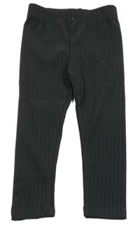 Antracitové žebrované sametové legíny George