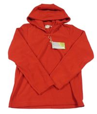 Nové - Červená fleecová funkční mikina s logem a kapucí Mountain Warehouse