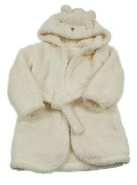 Smetanový huňatý župan s kapucí - medvídek George