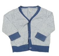 Modro-bílý melírovaný propínací svetr GAP