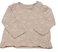 Světlerůžové květované triko C&A