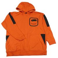 Červeno-černá mikina s nápisem a kapucí George