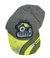 Šedo-neonově žlutá kšiltovka s autem Dopodopo