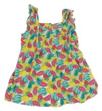 Bílo-zeleno-žluto-růžová tunika s ovocem Y.F.K.