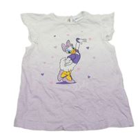 Bílo-lila ombré tričko s Daisy 