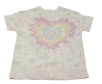 Bílo-lila batikované tričko se srdíčkem George