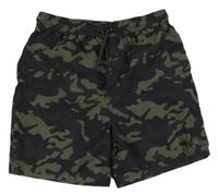 Khaki-tmavošedo-černé army plážové kraťasy George