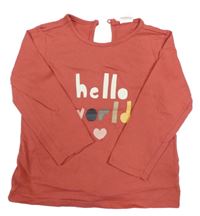 Starorůžové triko s nápisem H&M