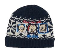 Tmavomodro-bílá čepice s Mickeym 