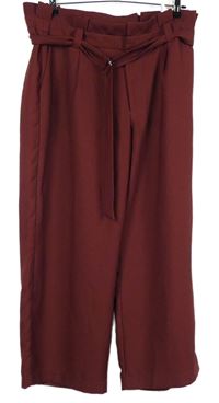 Dámské vínové culottes kalhoty s páskem Only 