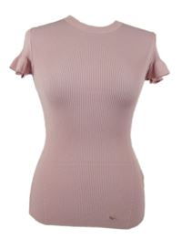 Dámské světlerůžové žebrované pletené tričko Ted Baker
