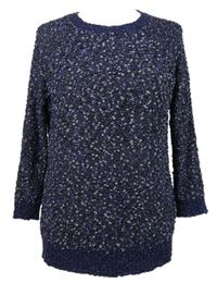 Dámský modro-černý vzorovaný svetr BM 